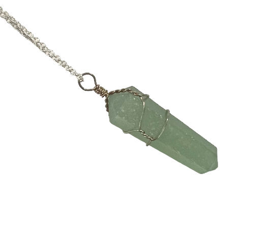 Wire Weapped Green Aventurine Necklace