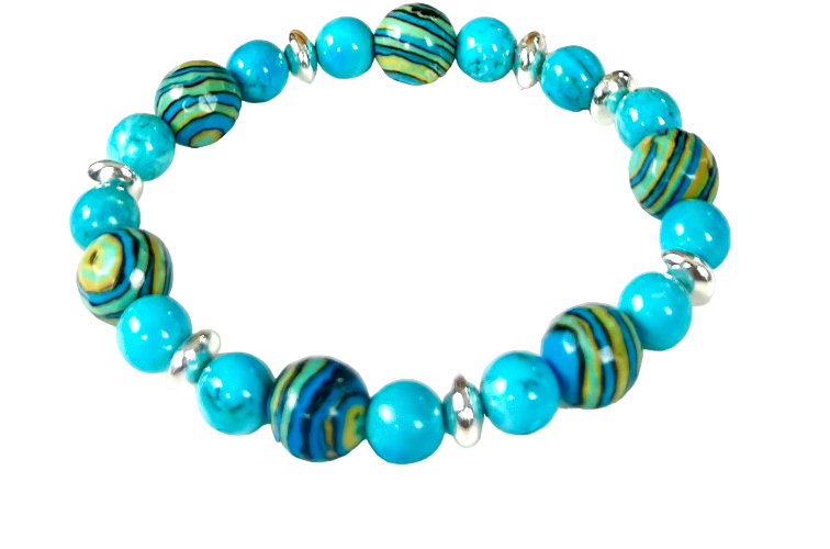 Turquoise and Reconstituted Turquoise Bracelet 