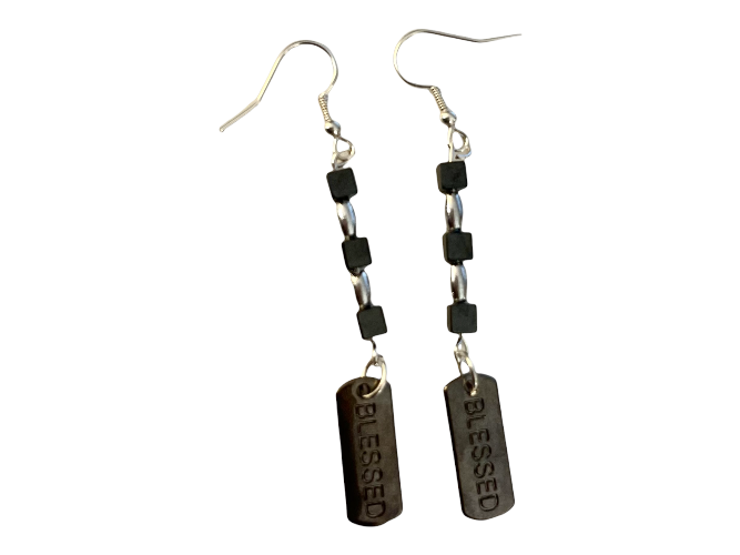 hematite dangle earrings