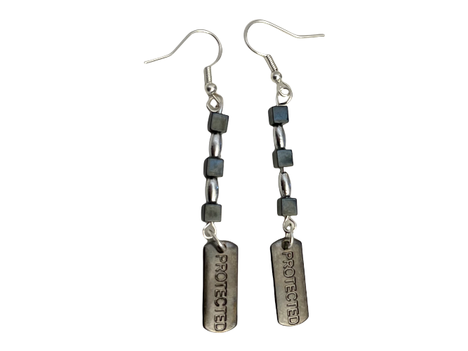 hematite dangle earrings