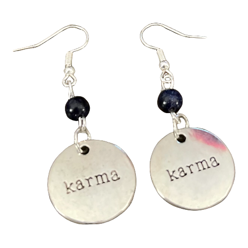 blue sandstone and karma earrings