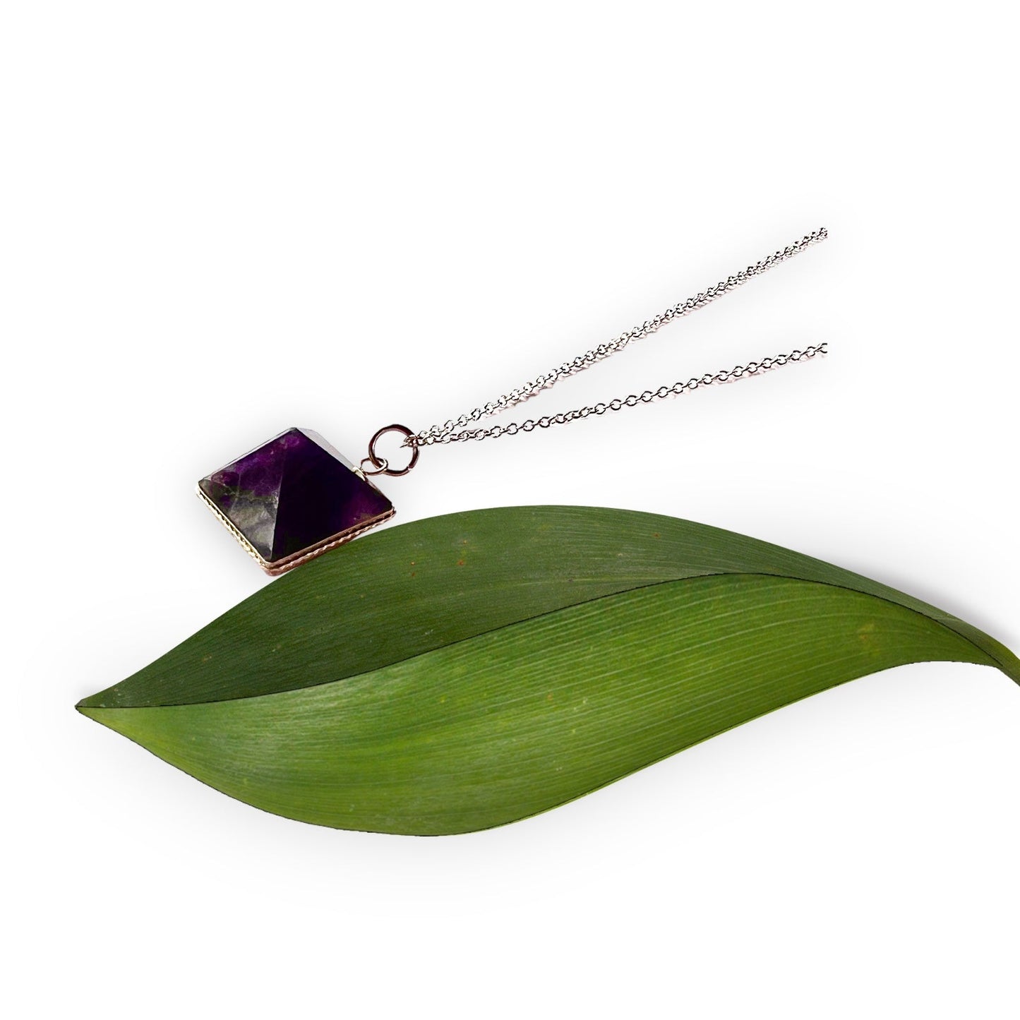 Pyramid Amethyst Necklace