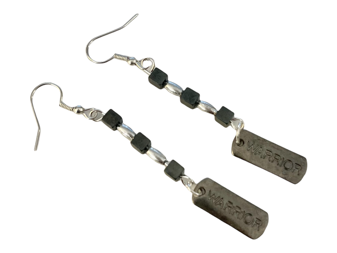 hematite dangle earrings