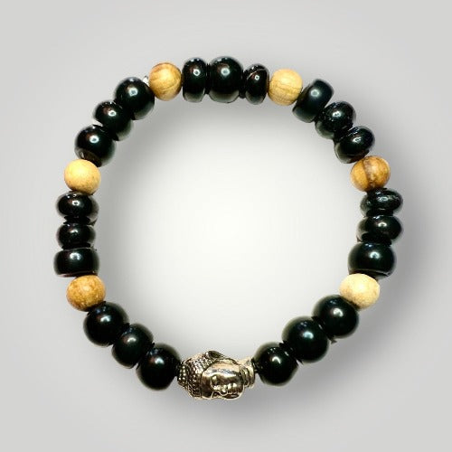 shungite, palo santo ad buddha bracelet