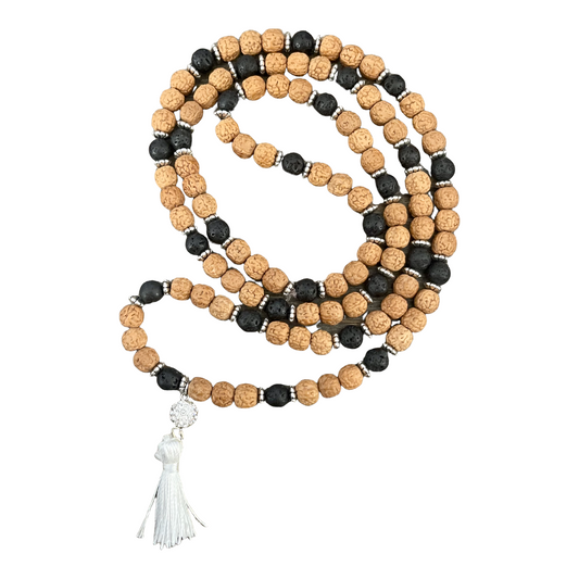 Rudraksha And Lava Bead Mala