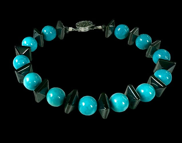 magnetic hematite and turquoise bracelet