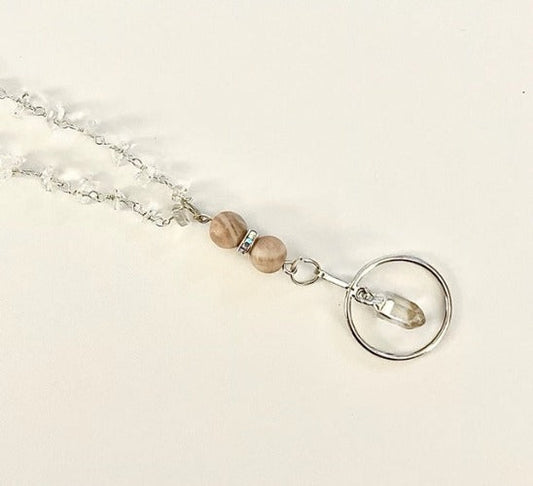 Moonstone And Crystal Necklace