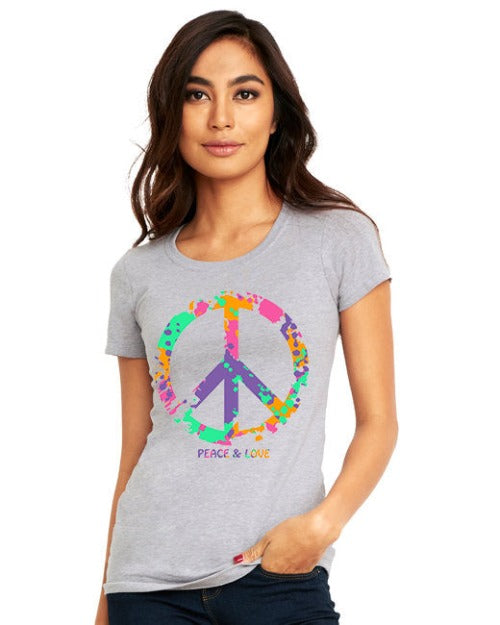 gray peace and love tee shirt