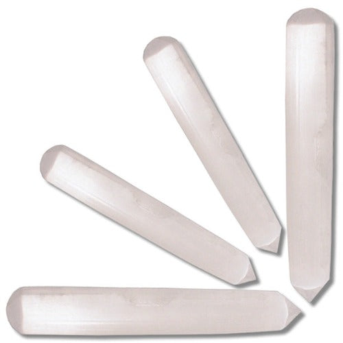Cylindrical Selenite Wand with Tip 